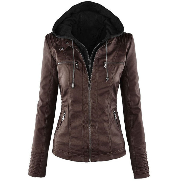 Drune Solide Lederjacke mit Revers