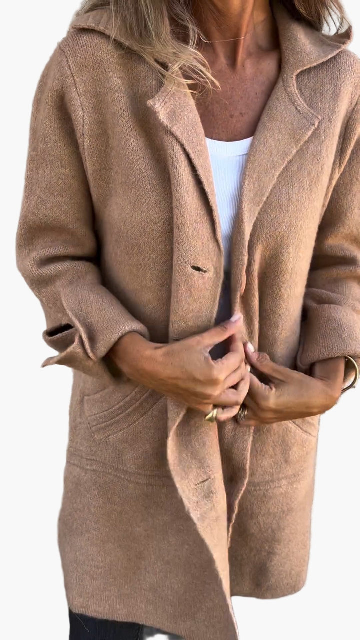 Drune | Mantel mit elegantem Revers - Langer Übergangsjacke für Alltag und Büro