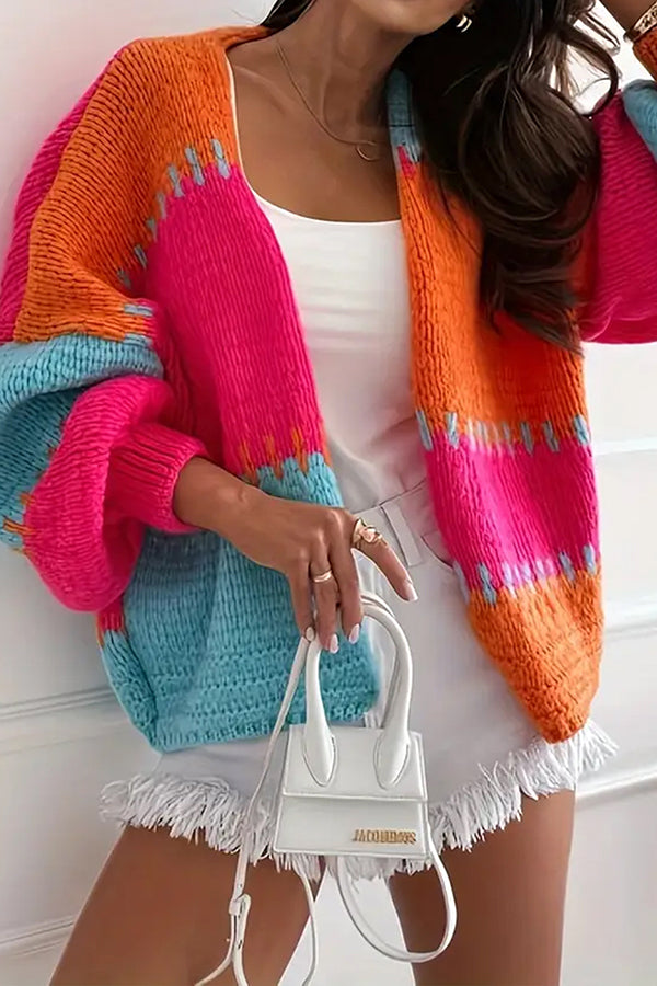 Drune | Cozy cardigan with contrasting seams