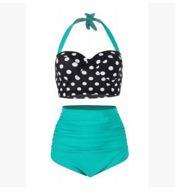 Damen Hochtaillierter Bikini mit punktuellem Oberteil Drune