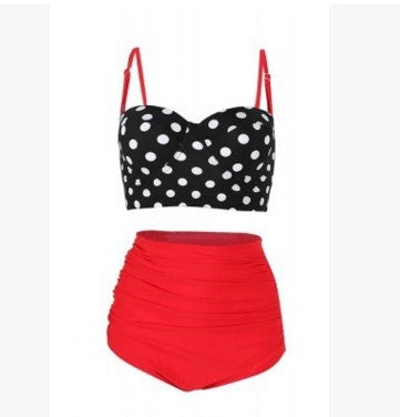 Damen Hochtaillierter Bikini mit punktuellem Oberteil Drune