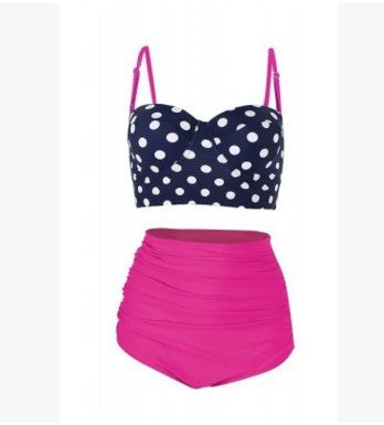 Damen Hochtaillierter Bikini mit punktuellem Oberteil Drune