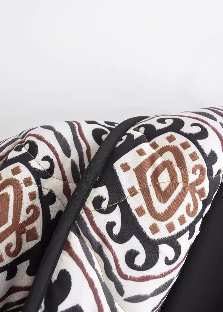 Drune | Druck Kontrastfarbe Baumwollgepolsterte Jacke