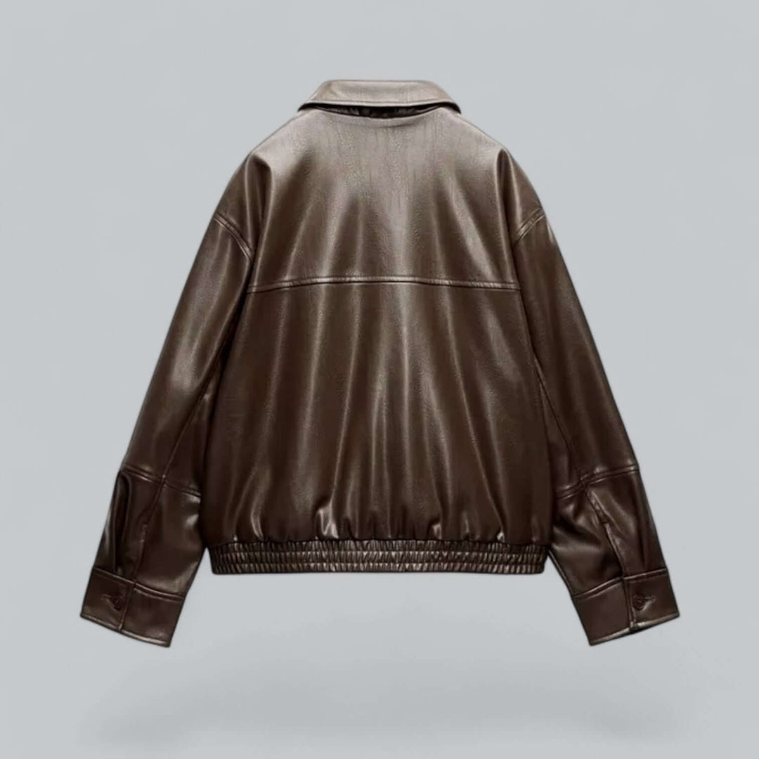 Drune | Damen Vintage Stil Kunstlederjacke