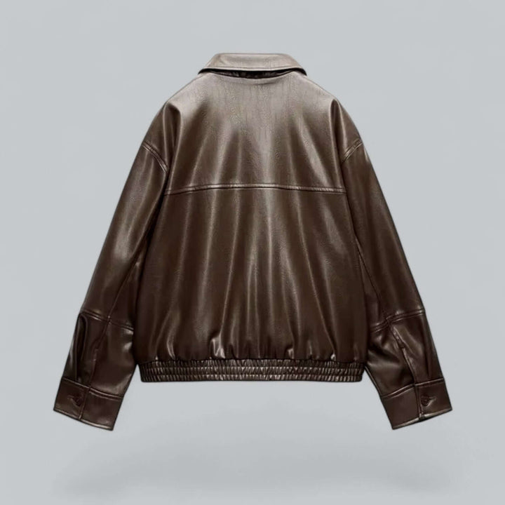 Drune | Damen Vintage Stil Kunstlederjacke