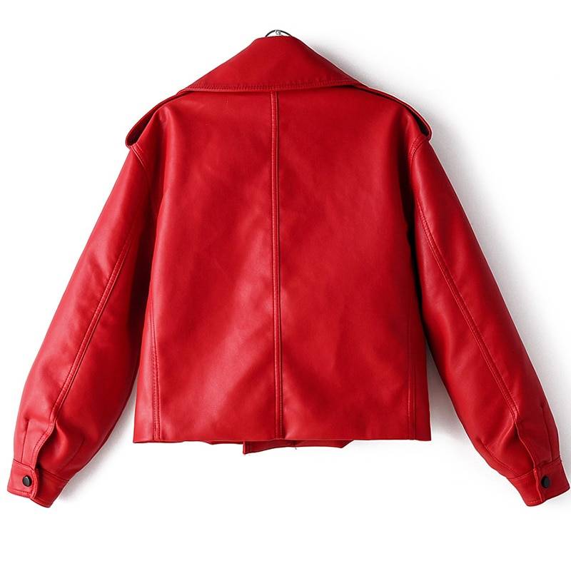 Drune | PU Leder Motorradjacke - Kühn & Draufgängerisch - Verstellbarer Gürtel - Markenoberbekleidung