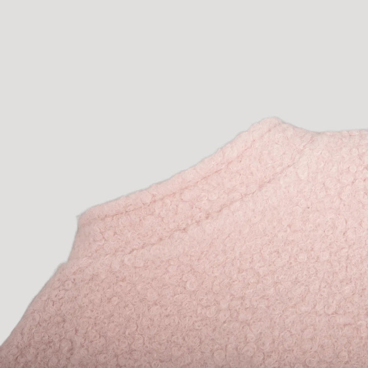 Drune | Damen Boucle Teddy Bomber Jacke pink mit Reißverschluss