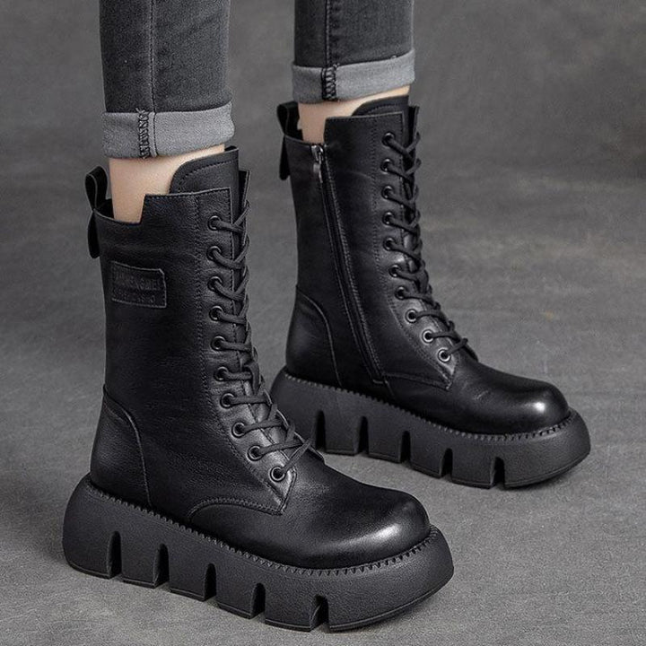 Drune | Combat Boots mit Plateau & Reißverschluss - Streetstyle & Edge