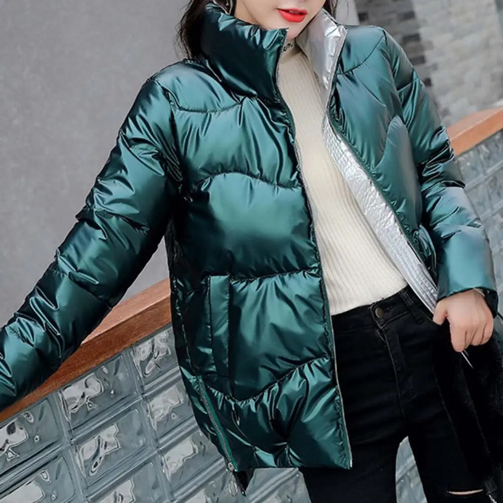 Drune | Steppjacke Gequiltet Und Leicht Hoher Kragen Glänzende Oberfläche Warm Und Bequem