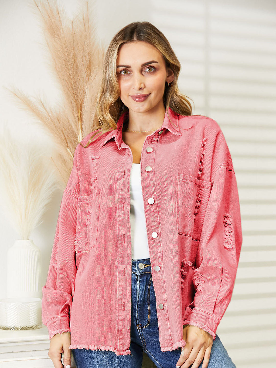 Drune | Zerrissene Rohsaum-Denimjacke