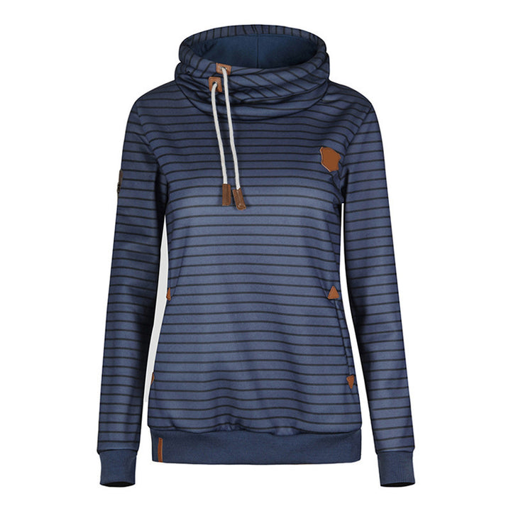 Damen Kapuzenpullover mit gestreiftem Design und hochwertigen Details Drune