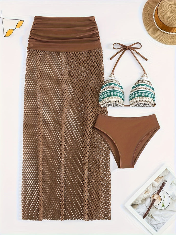Drune | Dreiteiliges Bikini Satz Mit Tribal Print Für Damen