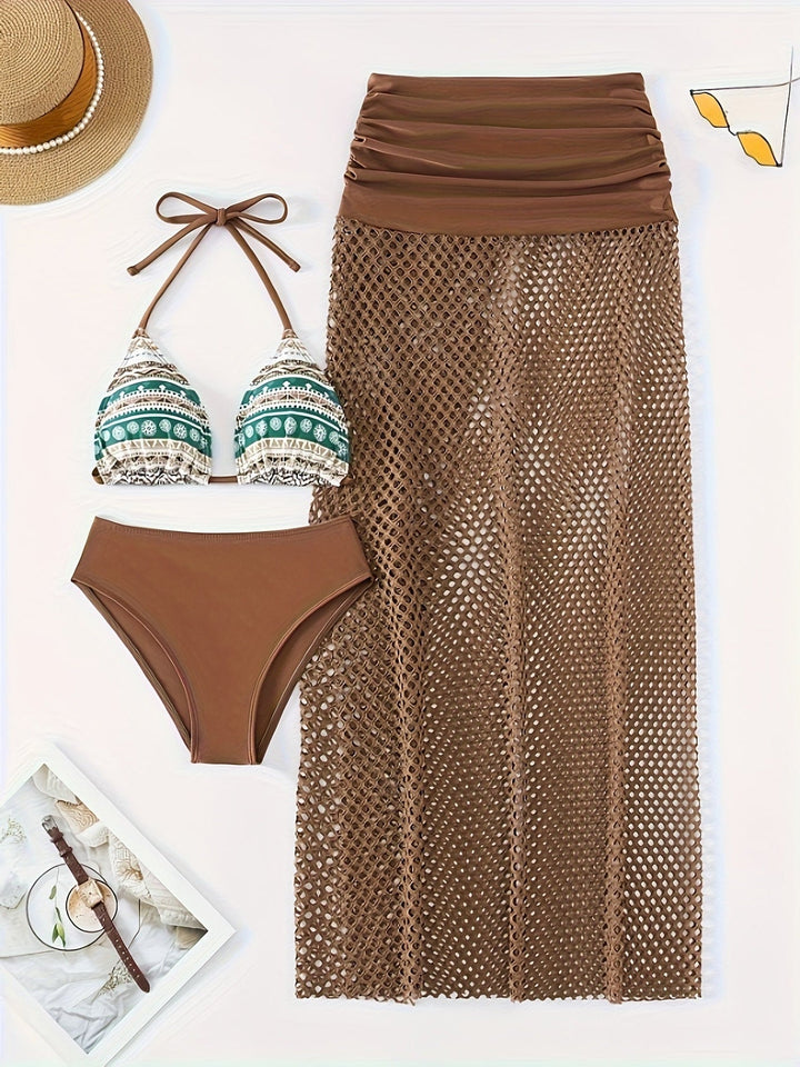 Drune | Dreiteiliges Bikini Satz Mit Tribal Print Für Damen
