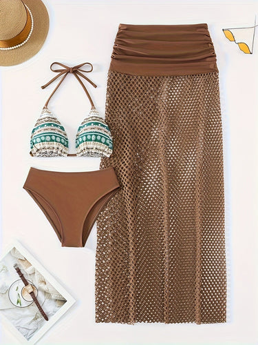 Drune | Dreiteiliges Bikini Satz Mit Tribal Print Für Damen