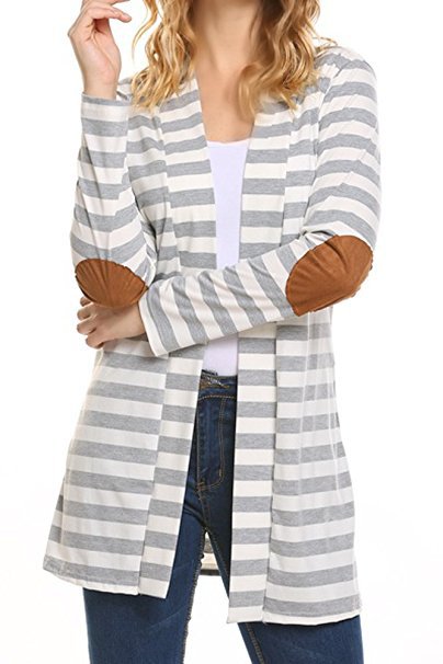 Damen Lässiger Strickcardigan mit Ellbogenpatches Drune