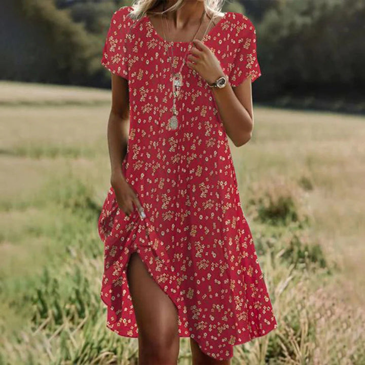 Drune | Kurzärmeliges Grünes Minikleid Mit Punkten