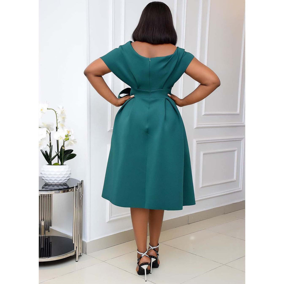 Drune | Elegantes V-Ausschnitt Abendkleid Slim-Fit