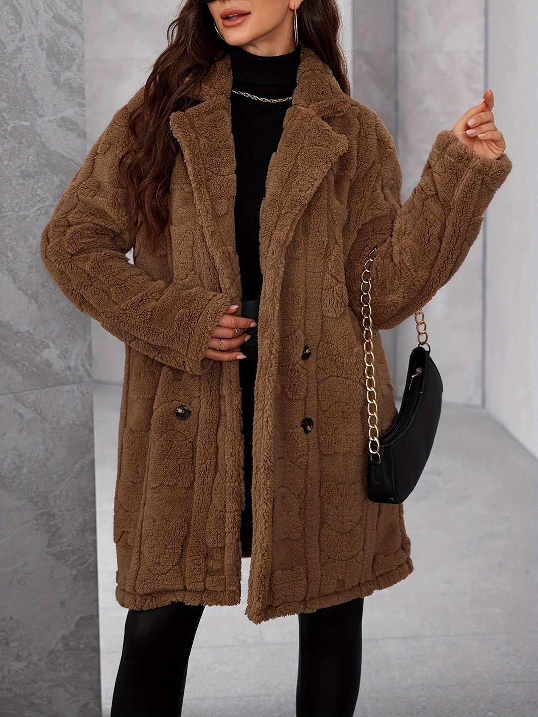 Drune | Elegante Damen Brauner Pelzmantel