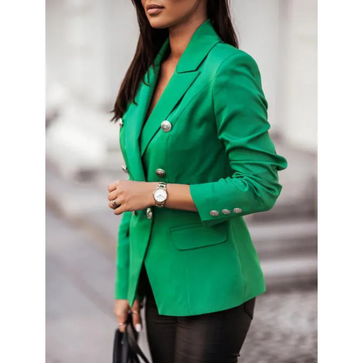 Drune | Lange Elegante Damenblazer Mit Doppelter Knopfleiste
