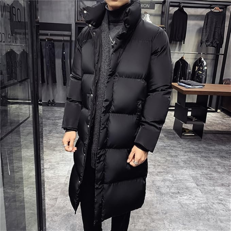 Drune | Herren Langer Steppmantel Mit Hohem Kragen Design