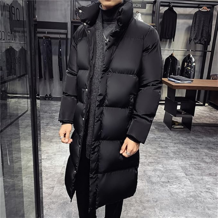 Drune | Herren Langer Steppmantel Mit Hohem Kragen Design
