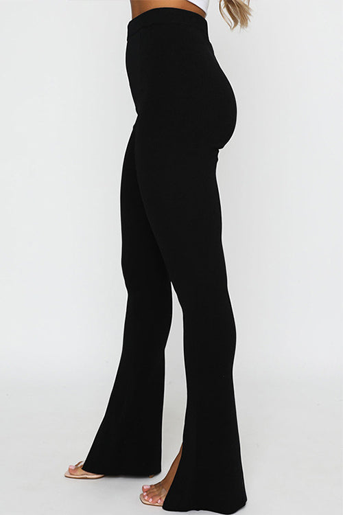 Drune | Rosiedress Hohe Taille Schlitz Schlaghosen Skinny Pants