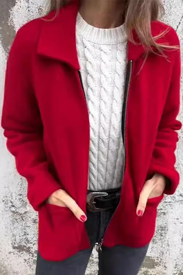 Drune | Farbe Revers Reißverschluss Tasche Freizeitjacke