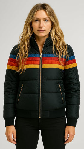 Drune | Wasserdichte Pufferjacke Farbblockierte Kapuzenwinterjacke
