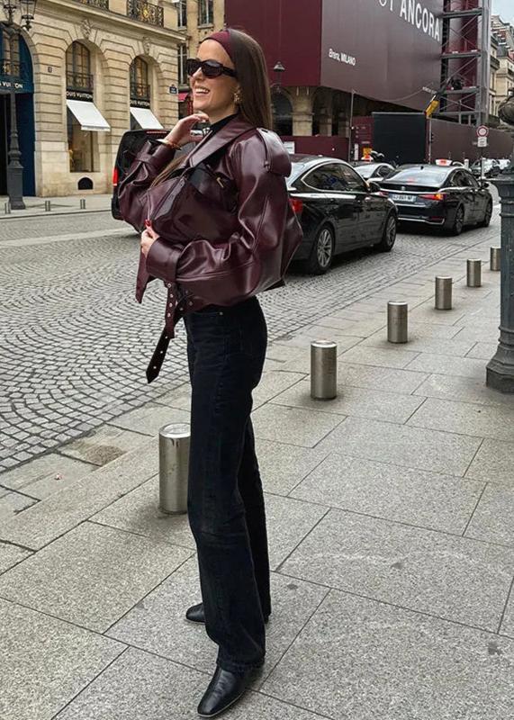 Drune | Revers Kunstlederjacke