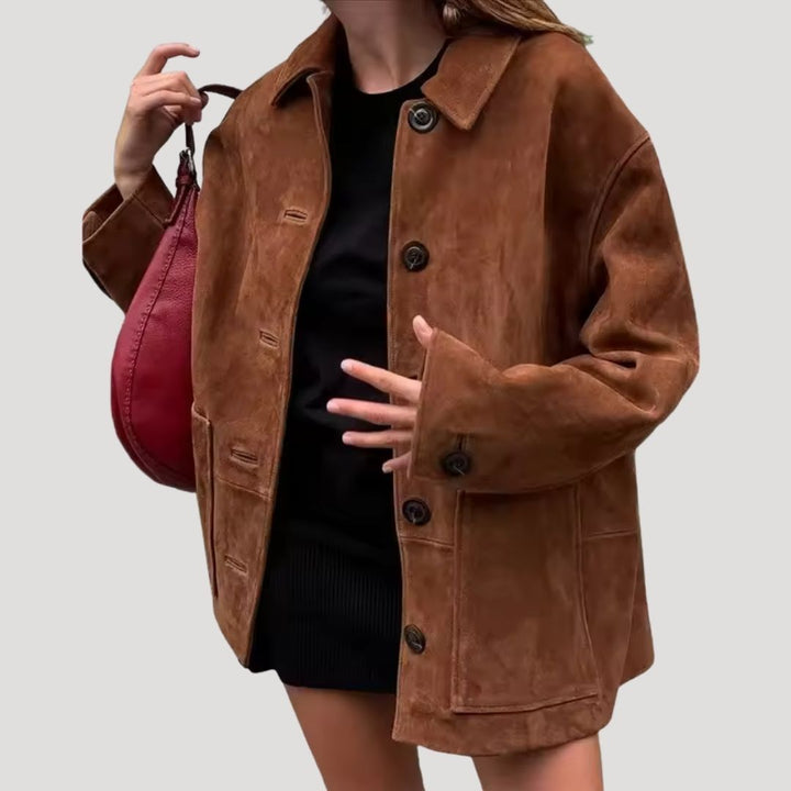 Drune | Damen Wildleder Übergröße Winterjacke
