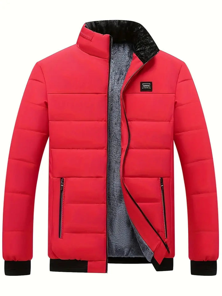 Drune | modische Jacke für Herren mit Stehkragen - dicker und warmer Wintermantel mit Samtfutter