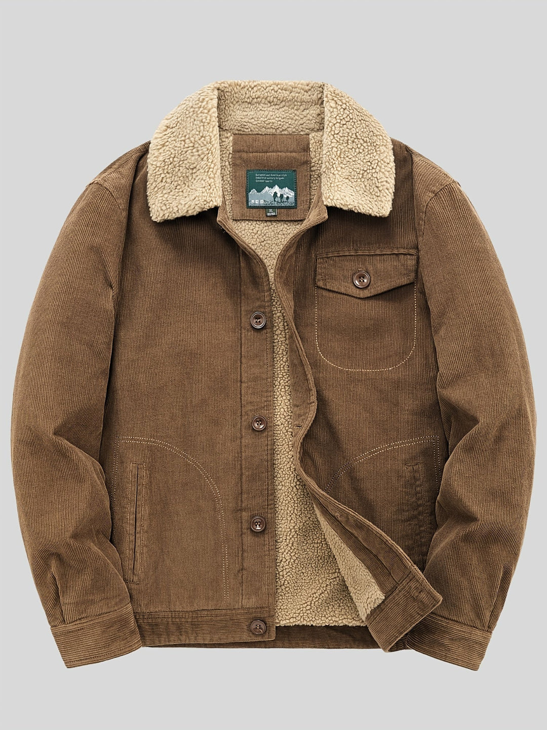Drune | Fleece-Knopf Outdoorjacke Leicht Mit Brusttasche Für Herren - Perfekt für Outdoor-Aktivitäten