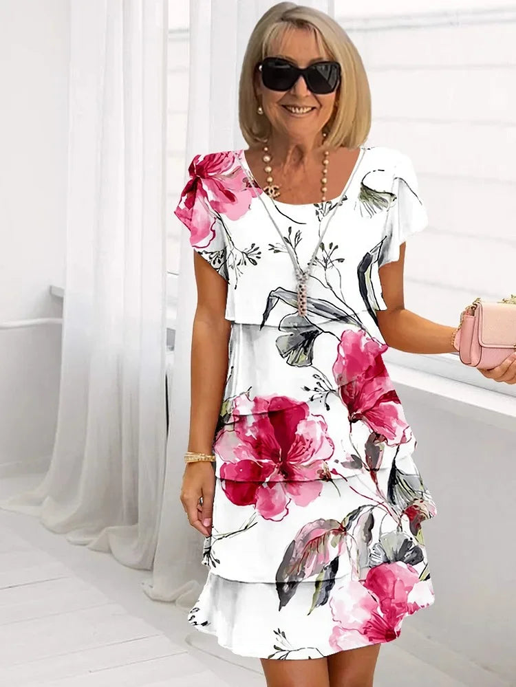 Drune | Blumenrüsche Kleid In Lagen