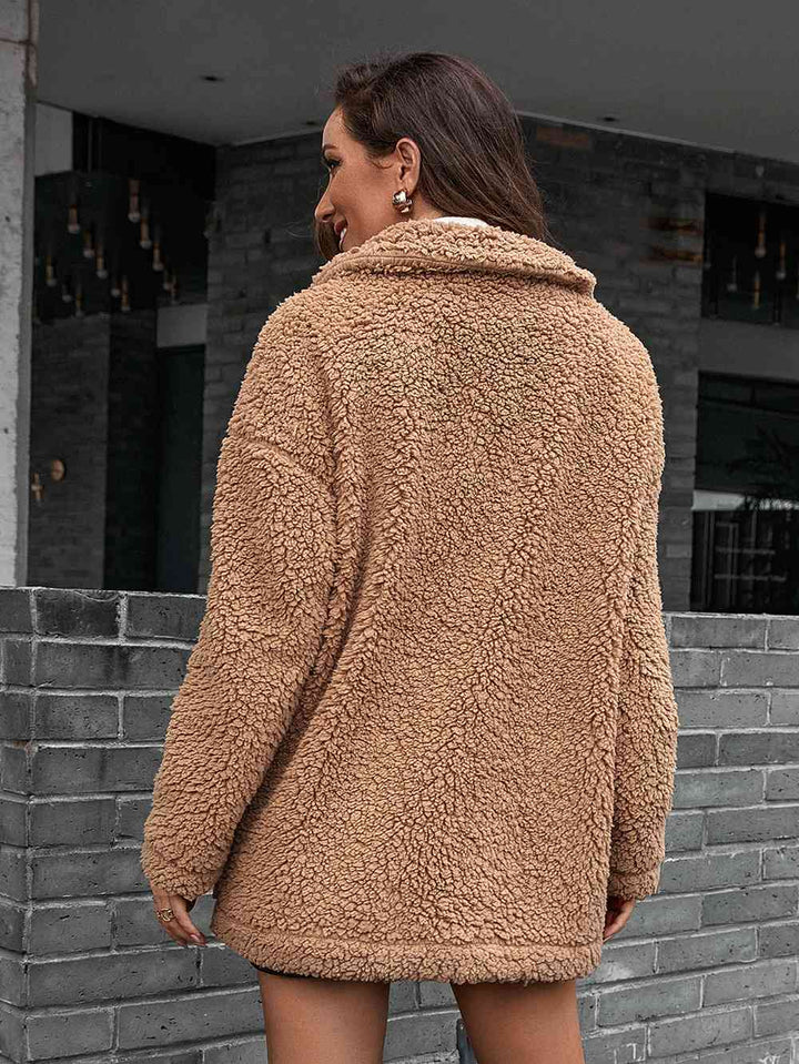 Drune | Double Take Zip up Teddy Jacke mit Kragen