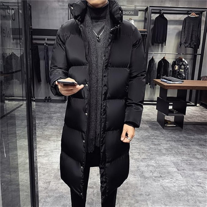Drune | Herren Langer Steppmantel Mit Hohem Kragen Design