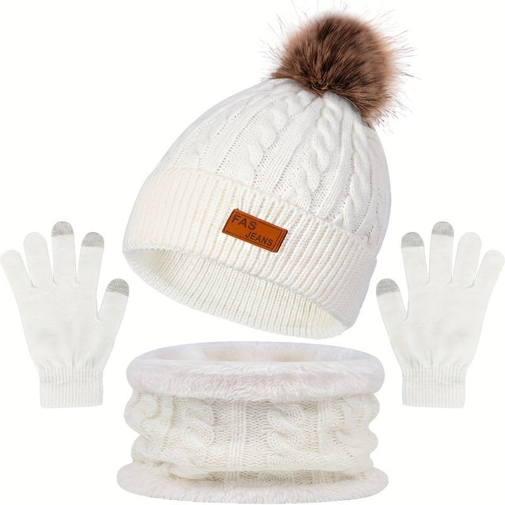 Drune | Lässiges Winter Essential Mütze und Handschuh Set für Frauen