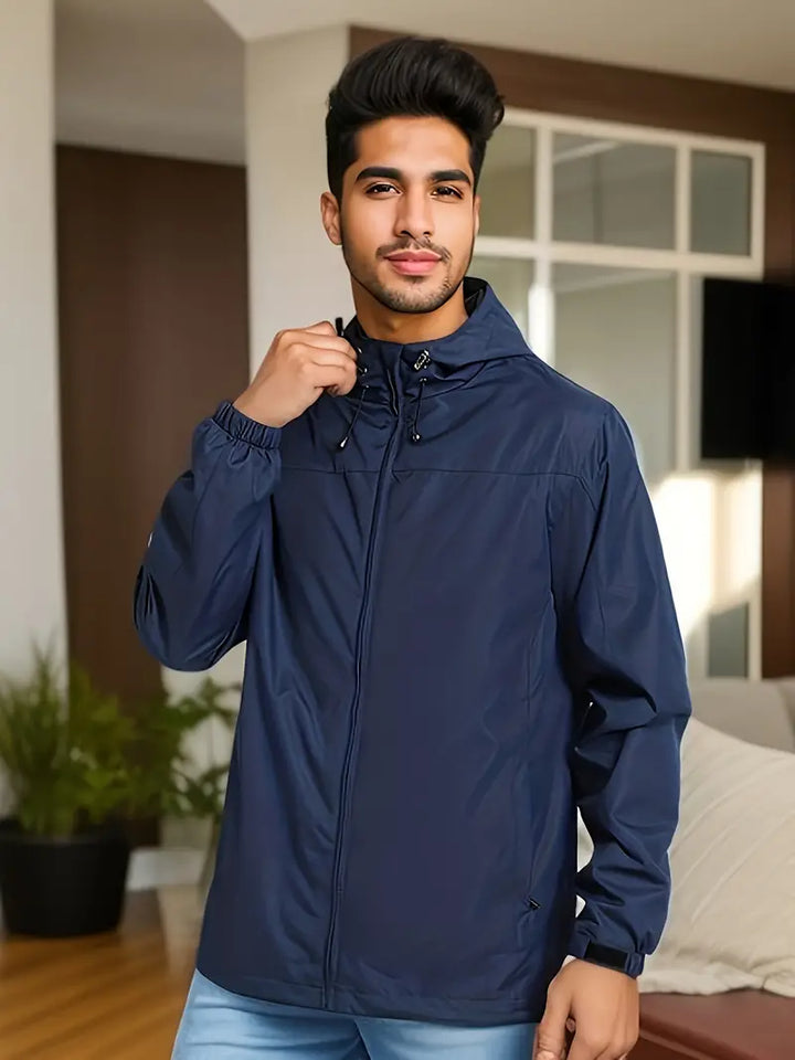 Drune | Herren Stilvolle Kapuzen-Windjacke - Wasserdichtes Design
