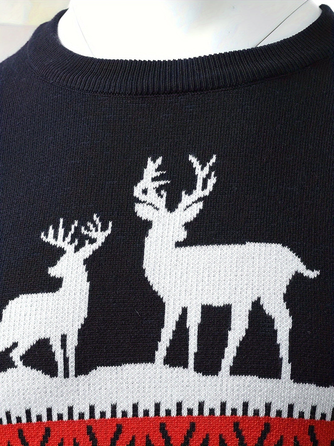 Drune | Weihnachtsstrickjacke mit Rentiermotiv Baumwolle Festlich