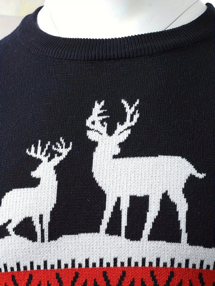 Drune | Weihnachtsstrickjacke mit Rentiermotiv Baumwolle Festlich