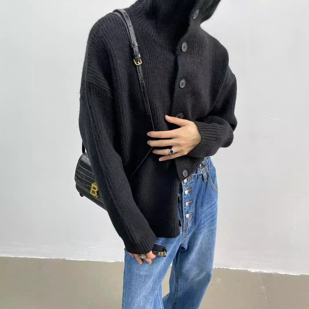 Drune | Rippstrick-cardigan mit Knöpfen Weich und Warm Lässige Eleganz