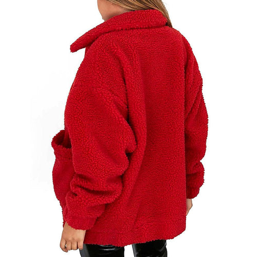 Drune | Damen Fleece Sweatshirt Mit Breitem Kragen