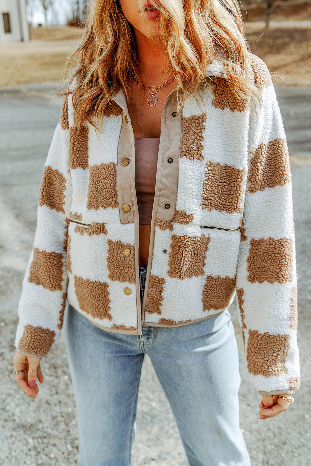 Drune | Gitter Sherpa Jacke Polyester Weich und Warm