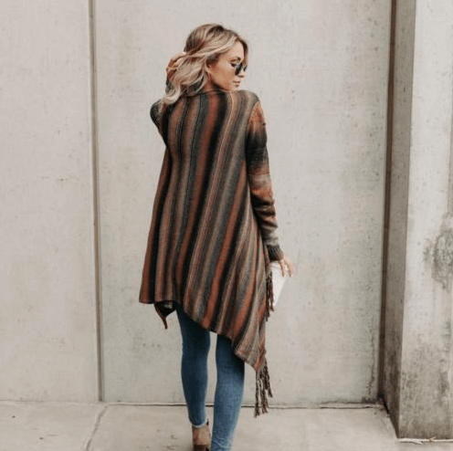 Drune | Herbst und Winter Mittellange Strickjacke