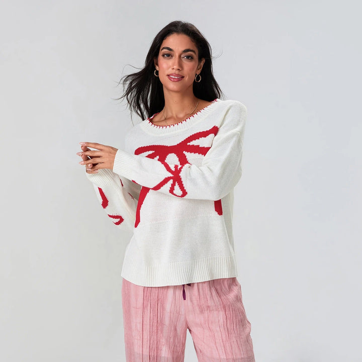 Drune | Festlicher Strickpullover mit Schleifen-Design