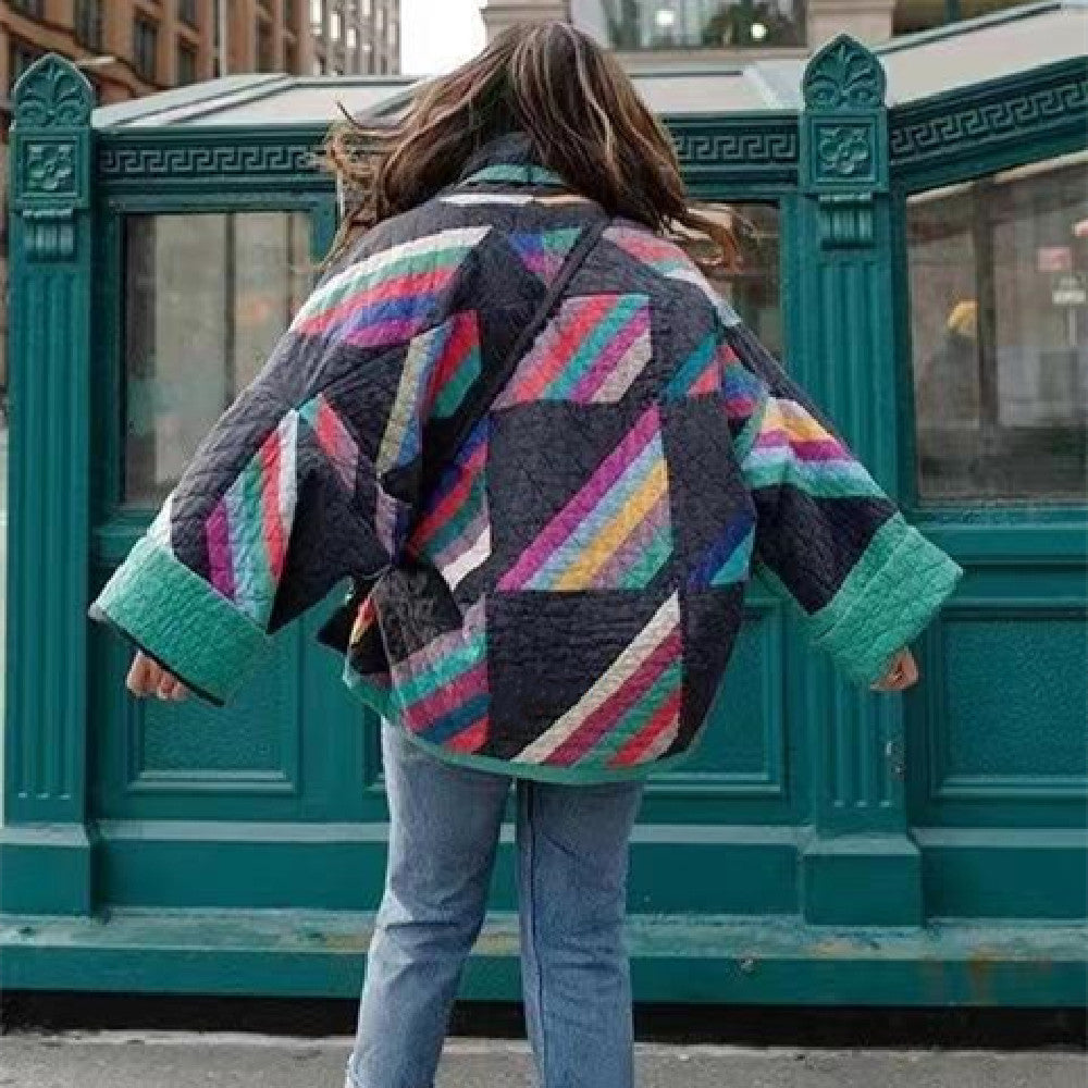 Drune | Vintage Bedruckte Lockere Blumen Baumwolljacke für Damen