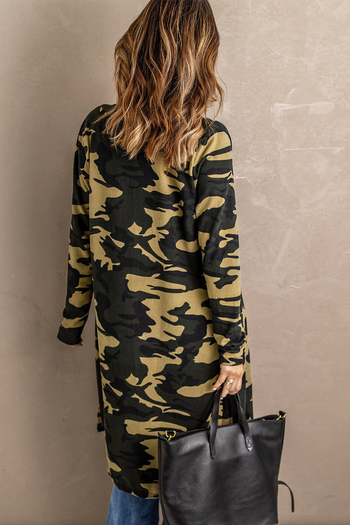 Drune | Bedruckter Offene Front Langarm Cardigan