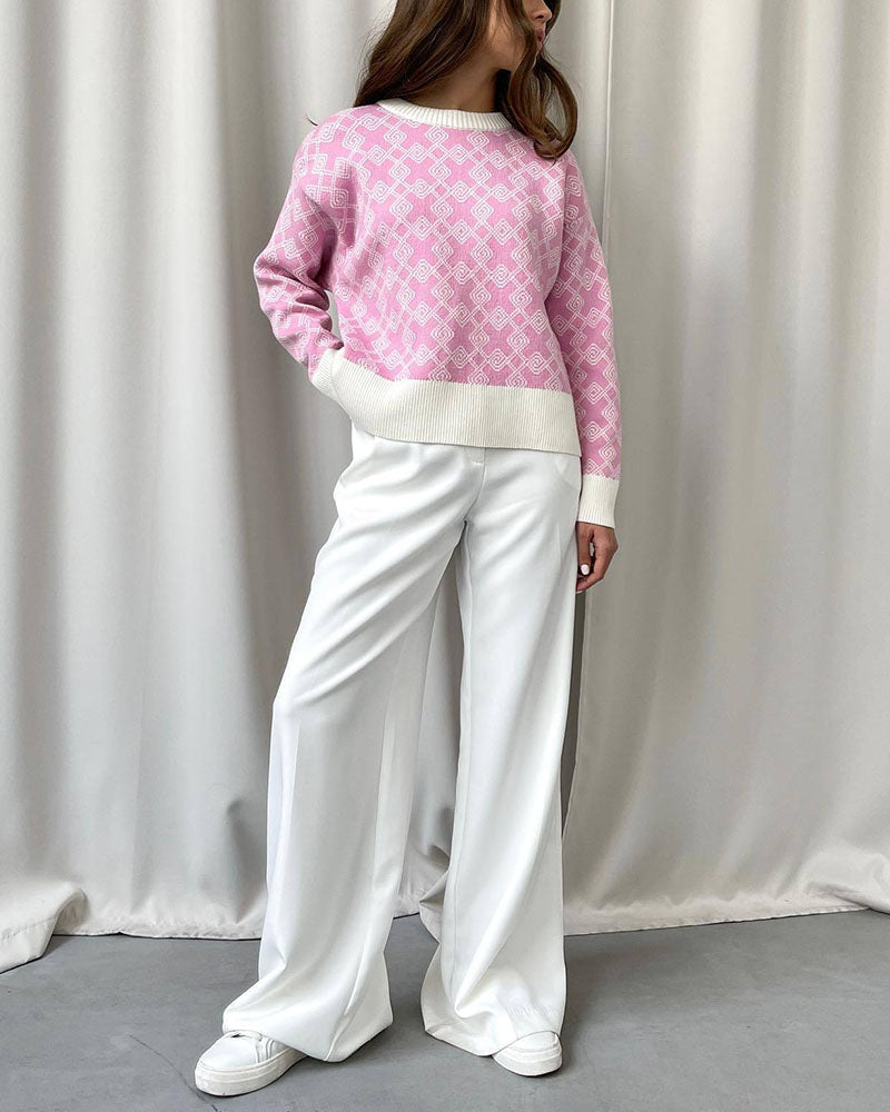 Drune | Muster Strickpullover Weich und Trendy Statement-look