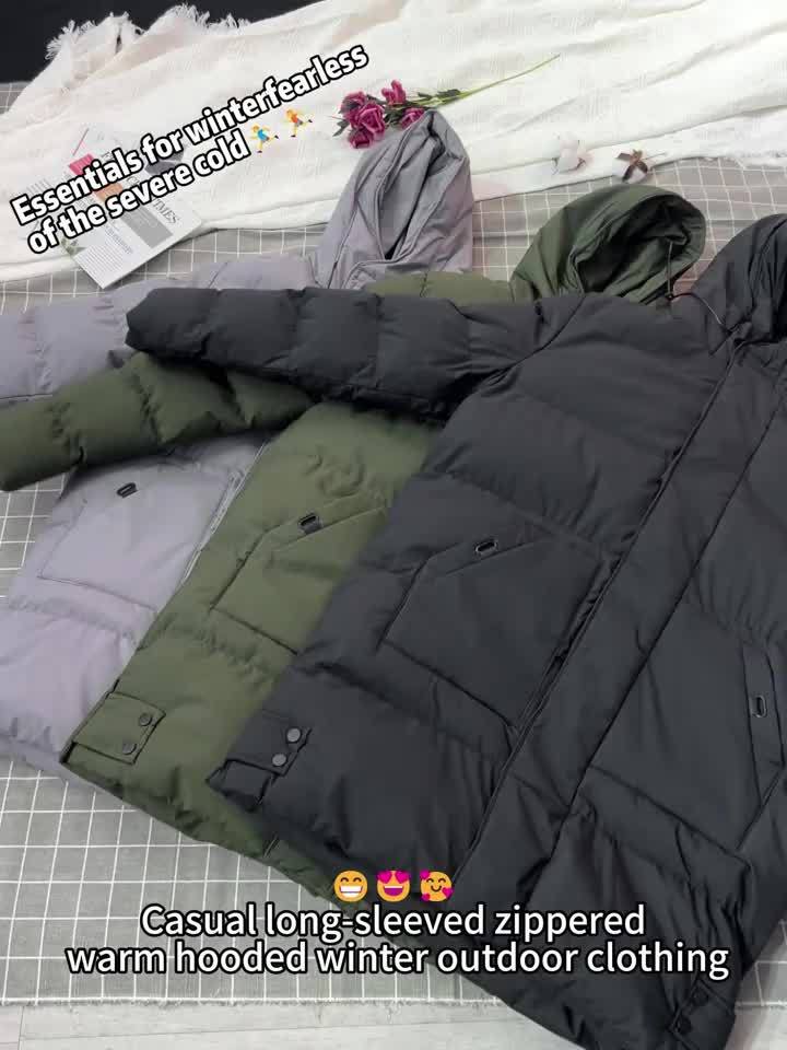 Drune | Winterjacke mit Kapuze - Warme, gefütterte Steppjacke mit Reißverschluss und Taschen