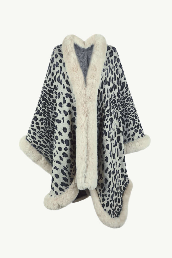 Drune | Leopardenmuster Offenes Poncho
