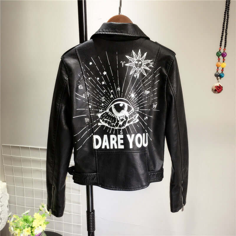 Drune | Damen PU-Jacke mit Nieten-Detail